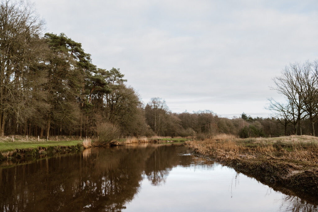 Uitzicht op de rivier de Regge vanaf het water